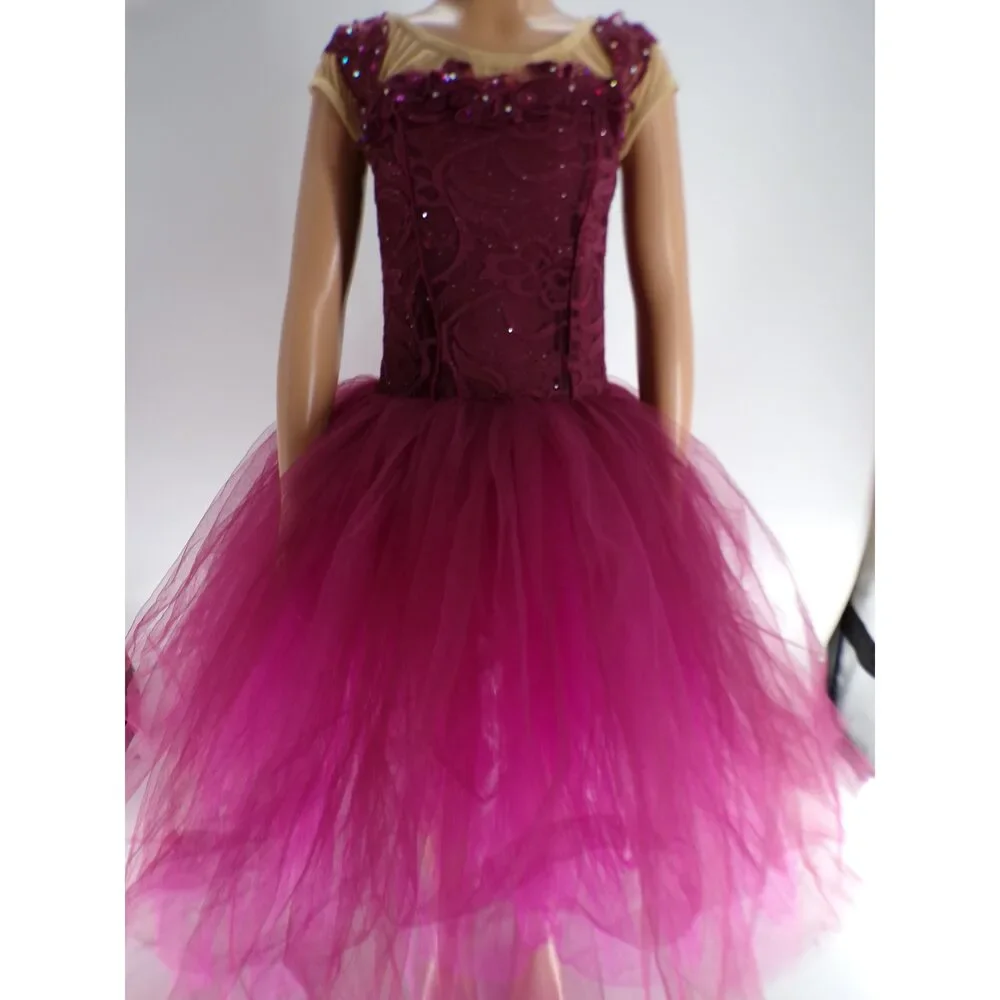 Pre-Owned Dance Costume Gallery 20514 Medium Child Burgundy Ballet